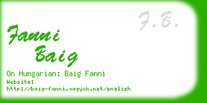 fanni baig business card